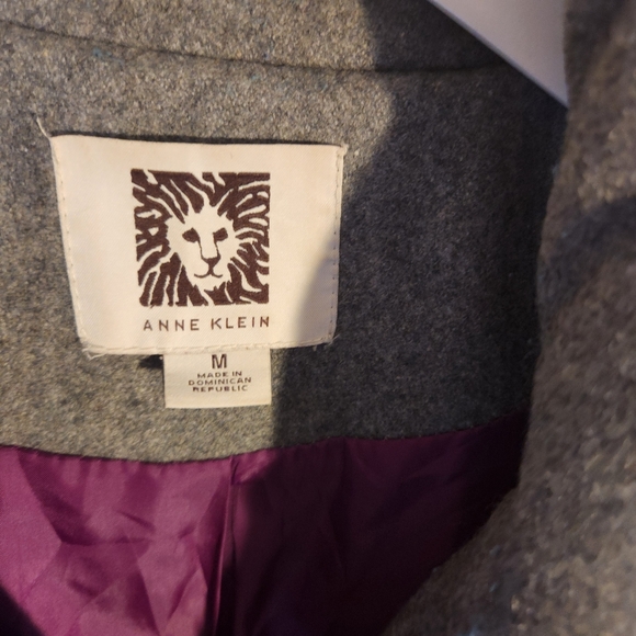 Sz M Vtg Anne Klein 55% wool double breasted coat - Picture 3 of 16